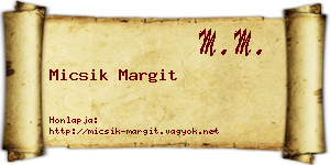 Micsik Margit névjegykártya