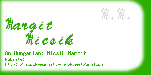 margit micsik business card